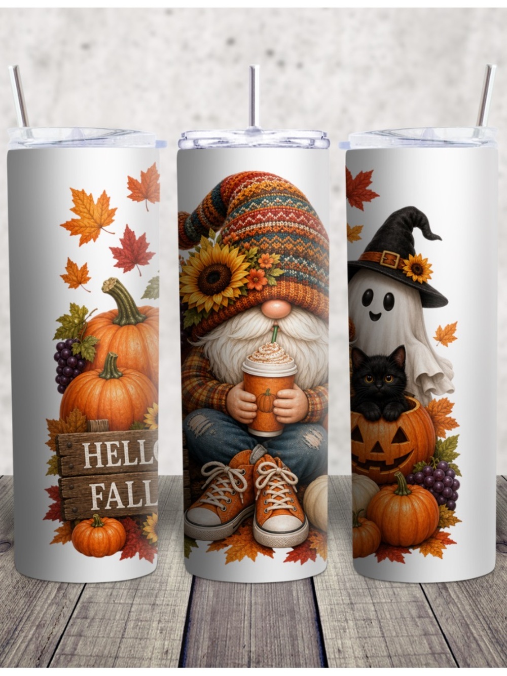 20 ounce Fall Halloween Stainless Steel Tumbler